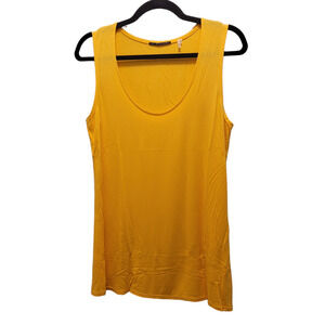 Elie Tahari Women's Sleeveless Scoop Neck Modal Tank Top Yellow Size Medium